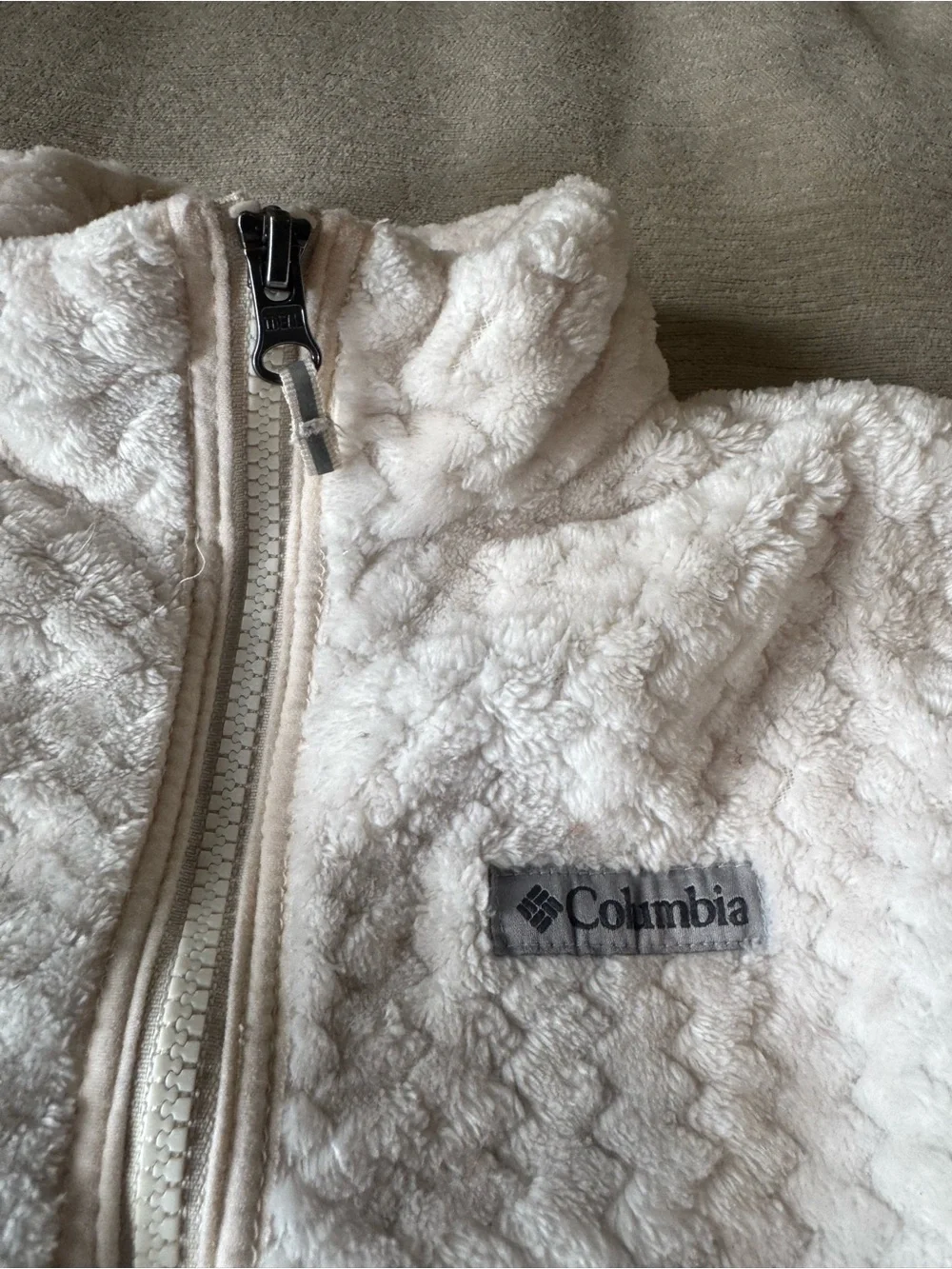 Columbia Girls XXS Cream Sherpa Fleece Full Zip Jacket Cozy Teddy